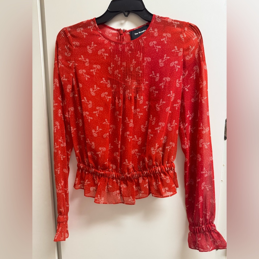 Kooples Red Floral Women's Top